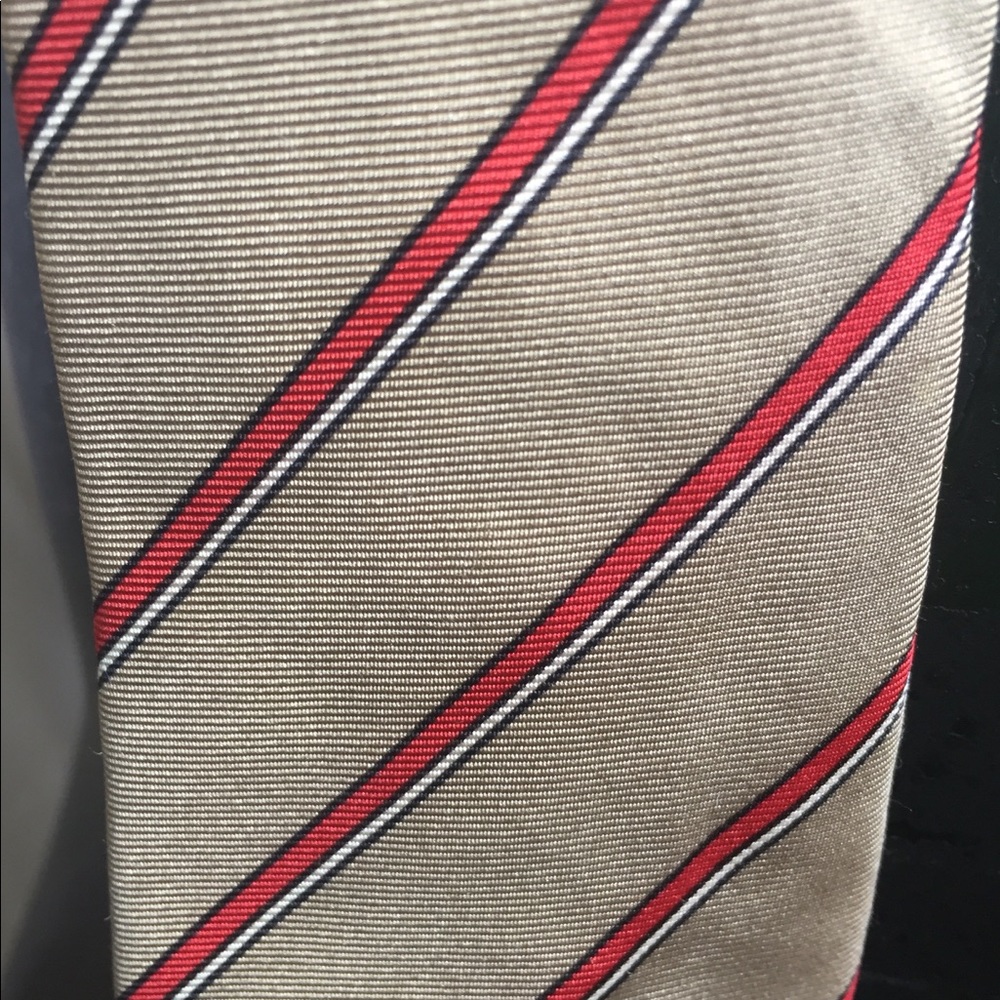 Christian Dior All Silk Striped Beige Tie Paris NY - Picture 3 of 4